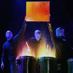 Blue Man Group op de Uitmarkt in Amsterdam Blue Man Group op de Uitmarkt in Amsterdam