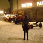 Winterparade in de sneeuw